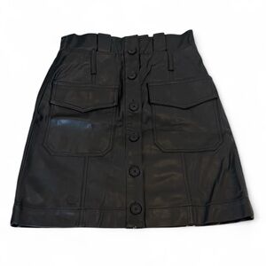 Banana Republic Black Button-Front Mini Skirt
